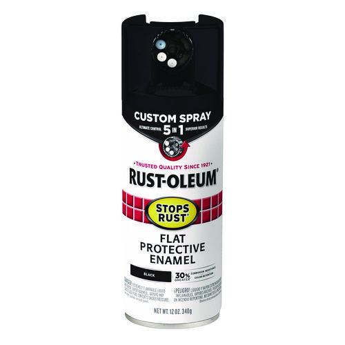 Stops Rust 5-in-1 Spray Paint, Flat Black, 12 oz Aerosol Can