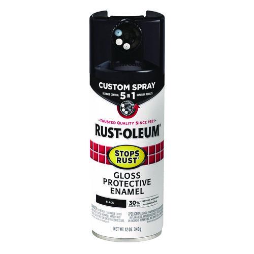 Stops Rust 5-in-1 Spray Paint, Gloss Black, 12 oz Aerosol Can