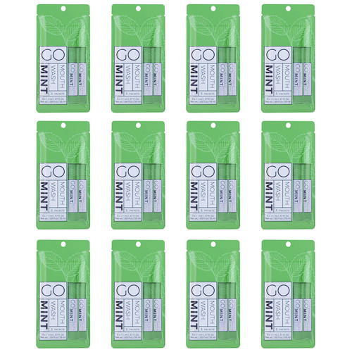 Individual Mouthwash Packets, Mint Flavor, 0.37 oz Packet, 5/Pack, 12 Packs/Box