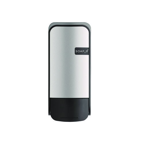 Wall-Mounted Dispenser, 1,000 mL, 5 x 5 x 11, Black/Faux Stainless Steel