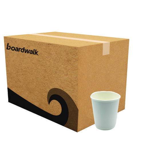 Paper Hot Cups, Double-Walled, 8 oz, White, 25/Pack