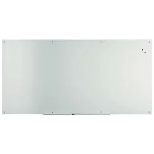 Magnetic Tempered Glass Dry Erase Board, 96" x 48", White Surface