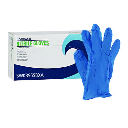 395 Series Disposable General-Purpose Nitrile Gloves, Powder-Free, Small, 5 mil Thick, 9.5" Long, Blue, 100/Box
