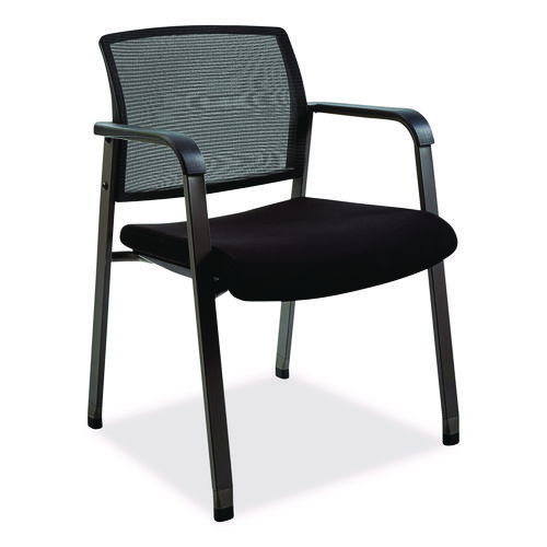 Alera Elgar Fabric Guest Chair, 24.41 x 22.64 x 31.73, Black Seat, Black Back, Black Base