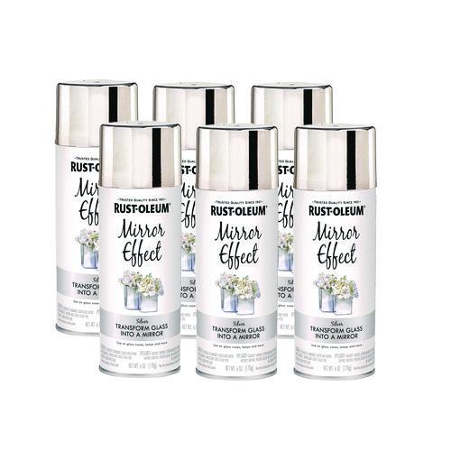 Specialty Mirror Effect Spray Paint, High Gloss Mirror, 6 oz Aerosol Can, 6/Carton