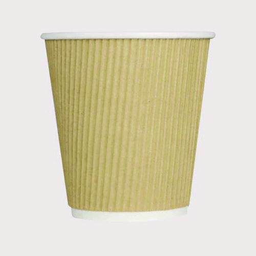 Ripple Hot Cups, 10 oz, Paper, Kraft/White, 500/Carton