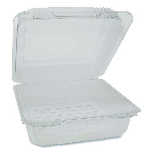 SmartLock PET Hinged Lid Bakery Container, 8.75 x 8.25 x 3.63, Clear, Plastic, 200/Carton