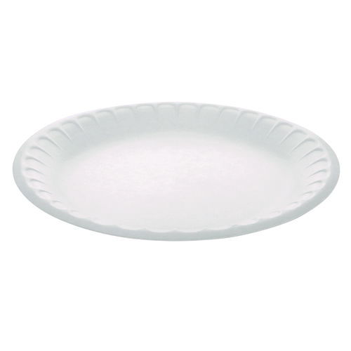 Placesetter Satin Non-Laminated Economy Foam Dinnerware, Plate, 9" dia, White, 500/Carton