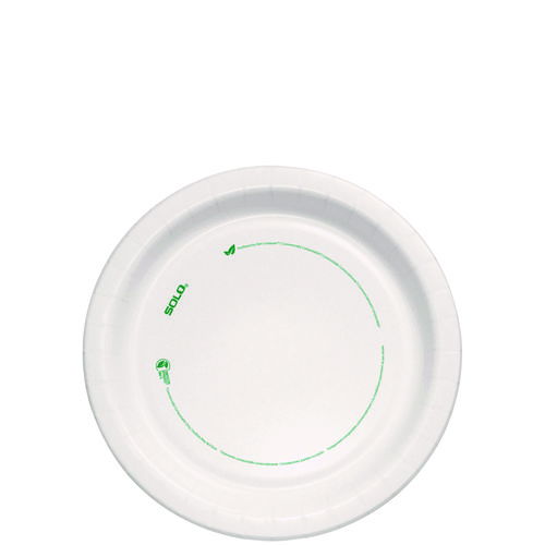Compostable Paper Dinnerware, ProPlanet Seal, Plate, 9" dia, White, 250/Carton