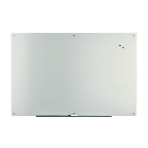 Magnetic Tempered Glass Dry Erase Board, 72" x 48", White Surface