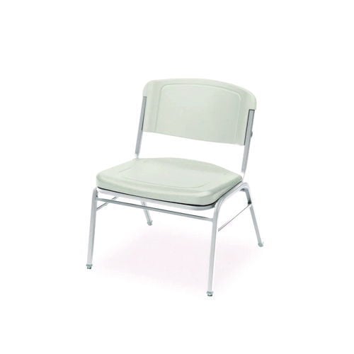 Rough n Ready Wide-Format Big and Tall Stack Chair, Supports 500 lb, 18.5" Seat Height, Platinum Granite Seat/Back, 4/Carton