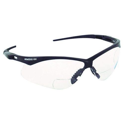 V60 Nemesis Rx Reader Safety Glasses, Black Frame, Clear Lens, +1.5 Diopter Strength