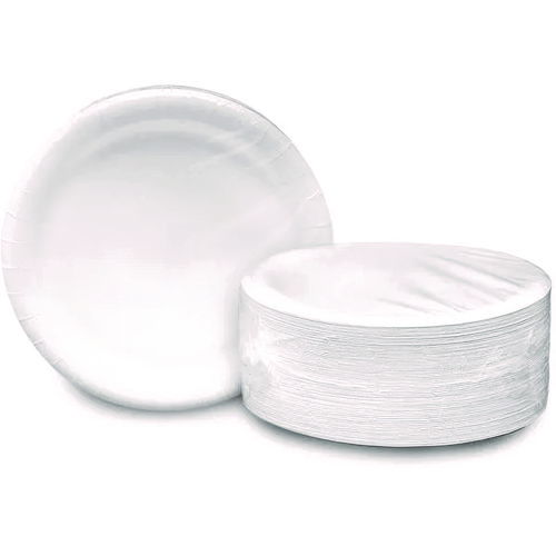 Coated Paper Plates, 9" dia, White, 500/Carton
