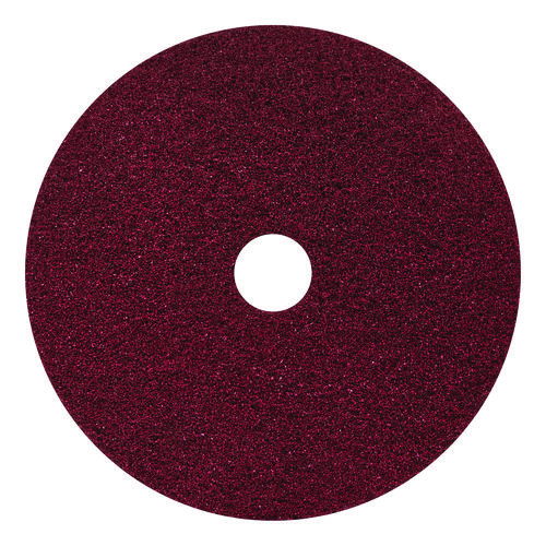 Black Diamond 400 Heavy-Duty Cleaning Pad, 20" Diameter, 400 Grit, Black/Red, 2/Carton
