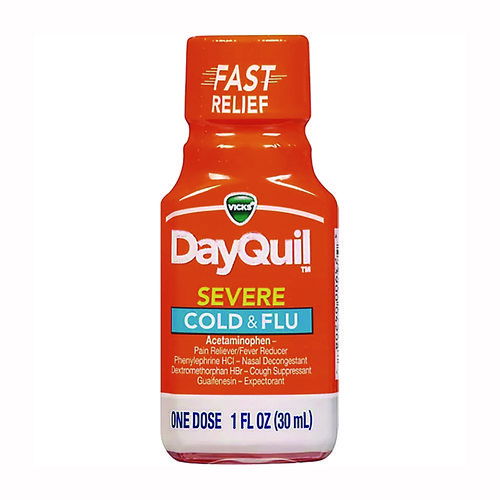 Severe Cold and Flu Relief Liquid, 1 oz Bottle