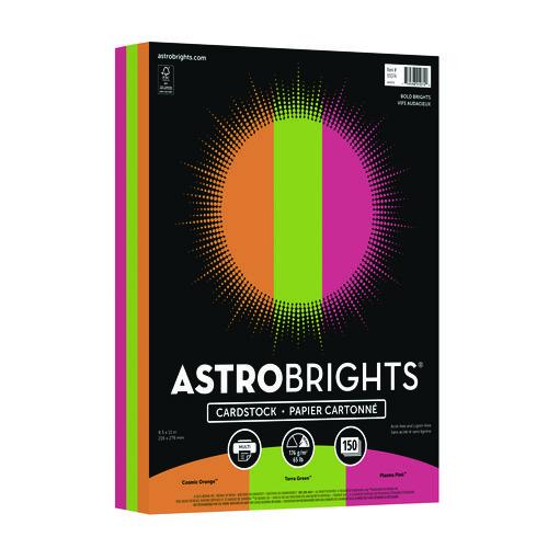 Color Cardstock -"Bright" Assortment, 65 lb Cover Weight, 8.5 x 11, Assorted, 150/Pack