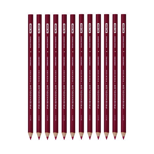 Premier Colored Pencil, Crimson Red Lead, Crimson Red Barrel, 12/Pack
