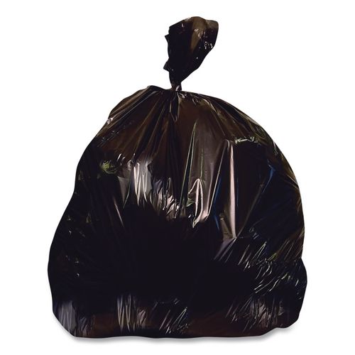 Linear Low-Density Can Liners, 60 gal, 2.5 mil, 38" x 58", Black, Flat Pack, 50/Carton