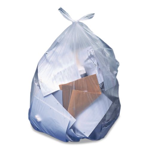 Linear Low-Density Can Liners, 33 gal, 2 mil, 33" x 39", Clear, Flat Pack, 100/Carton