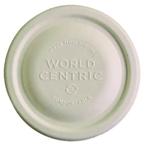 Fiber Lids for Bowls, Fits 8 oz Bowls, 3.7" Diameter x 0.4" h, Natural, Paper, 1,000/Carton