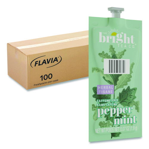 The Bright Tea Co. Peppermint Herbal Tea Freshpack, 100/Carton