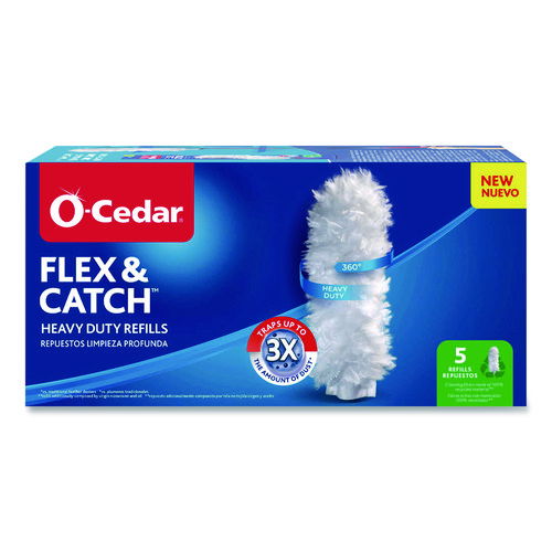 Flex and Catch Duster Heavy-Duty Refills, Polyester, White, 5/Pack