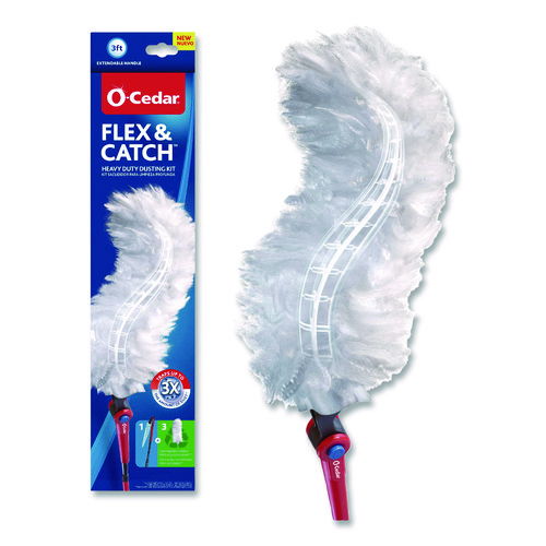 Flex and Catch Heavy-Duty Dusting Kit, 1 Duster Wand and 3 Refills