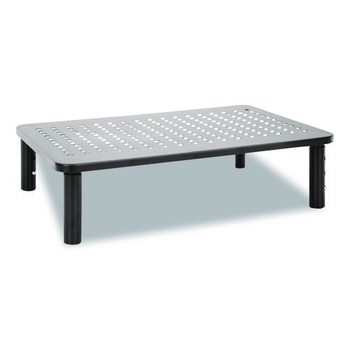 Adjustable Desktop Monitor Riser, For Up to 32" Monitors, 14.57" x 9.25" x 5.51", Black, Supports 44 lb