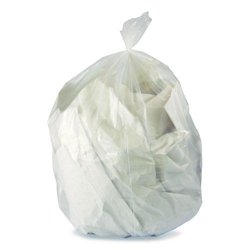 Linear Low-Density Can Liners with Dual-Dispense Box, 55 gal, 1.3 mil, 40" x 53", Clear, 100/Carton