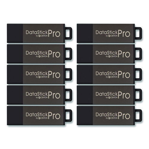 DataStick Pro USB 2.0 Type A Flash Drive, 8 GB, Gray, 10/Pack