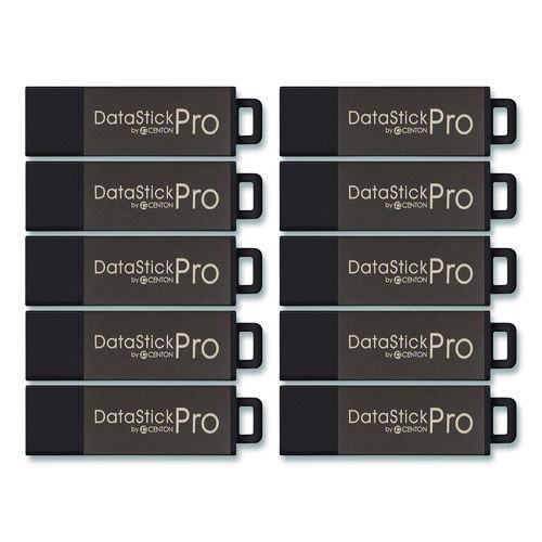 DataStick Pro USB 2.0 Type A Flash Drive, 16 GB, Gray, 10/Pack