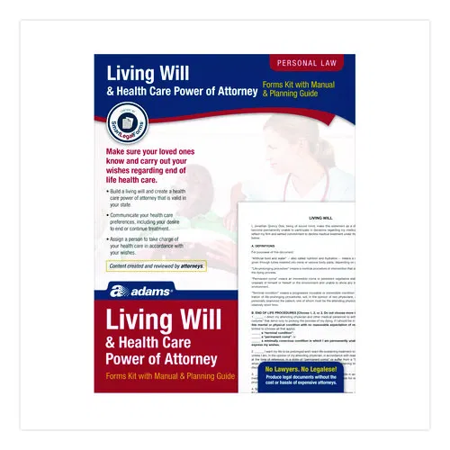 Living Will and Healthcare POA Form Kit with Instructions and Digital Download, 8.5 x 11, Unlimited Number of Forms