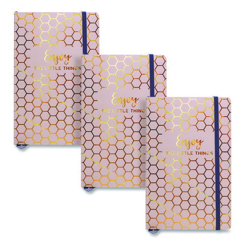 Journal, 1-Subject, Medium/College Rule, Taupe Haze/Gold Cover, (96) 8.3 x 5.8 Sheets, 3/Pack