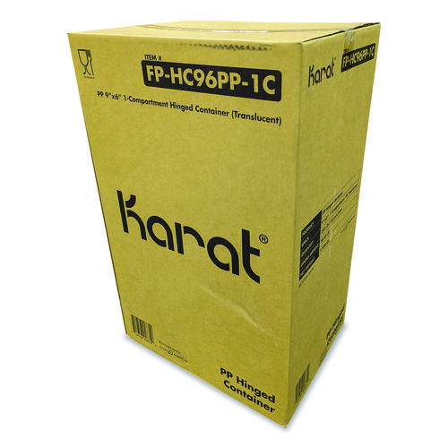 Polypropylene Plastic Hinged Container, 6 x 9 x 2.97, Clear, Plastic, 125/Pack, 2 Packs/Carton