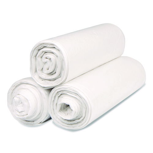 Institutional Low-Density Can Liners, 33 gal, 0.8 mil, 33" x 39", Natural, Interleaved Roll, 25 Bags/Roll, 6 Rolls/Carton