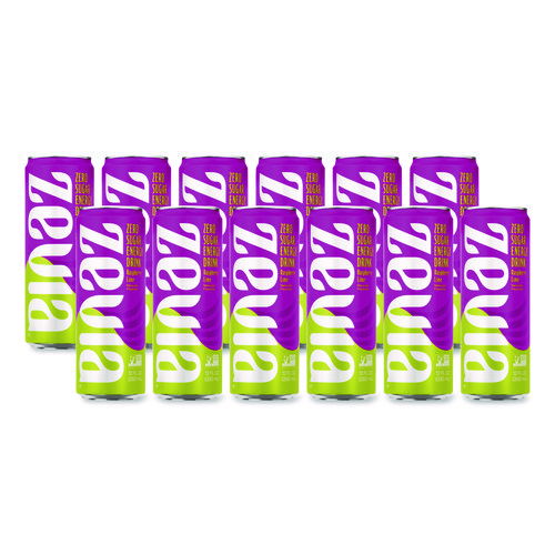 Zero Sugar Naturally Sweetened Energy Drink, Raspberry Lime, 12 oz Can, 12/Carton