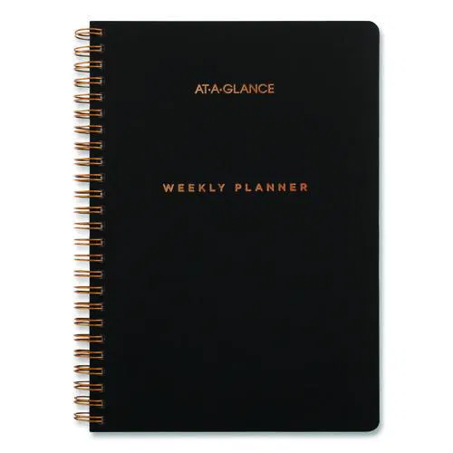 Signature Lite Academic Weekly Monthly Planners, 8 x 5, Black Cover, 12-Month (July to June): 2025 to 2026