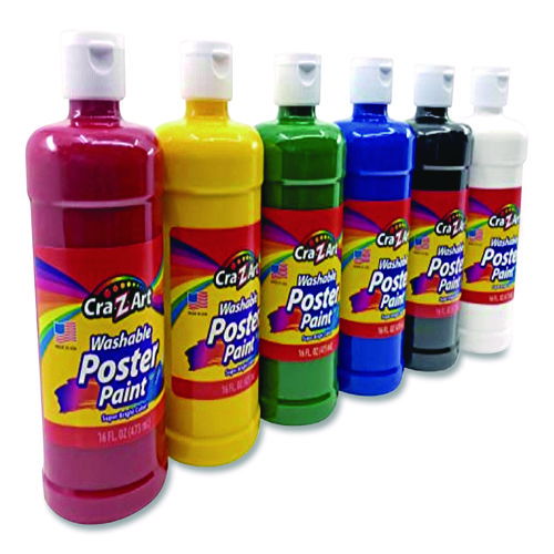 Washable Kids Paint, Assorted Colors, 16 oz Bottle, 6/Pack