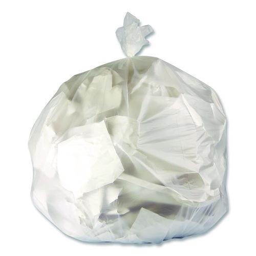 High-Density Waste Can Liners, 33 gal, 11 mic, 33 x 40, Natural, Roll, 25 Bags/Roll, 20 Rolls/Carton
