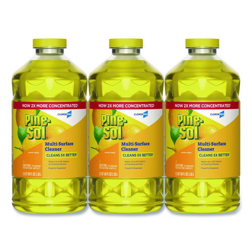 CloroxPro Multi-Surface Cleaner Concentrated, Lemon Fresh Scent, 80 oz Bottle, 3/Carton