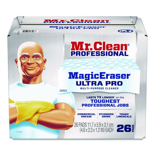 Magic Eraser Ultra Pro Multi-Purpose Cleaner, 4.72 x 1.38 x 2.56 Thick, White, 26/Carton