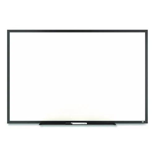 Melamine Dry Erase Board, 3 ft x 2 ft, White Surface, Black Aluminum Frame