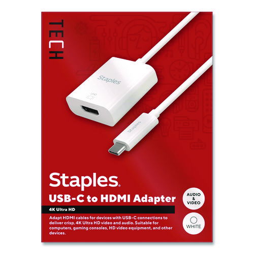 USB-C to HDMI Audio/Video Adapter, 6", White
