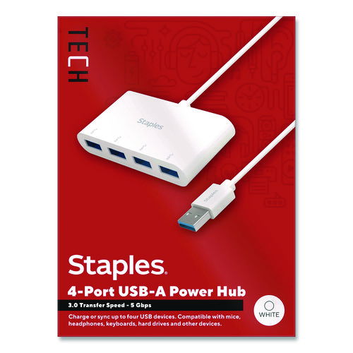 USB 3.0 Hubs, 4-Port, White