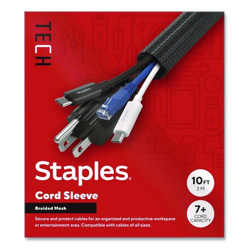 Cord Sleeve, 10 ft, Black