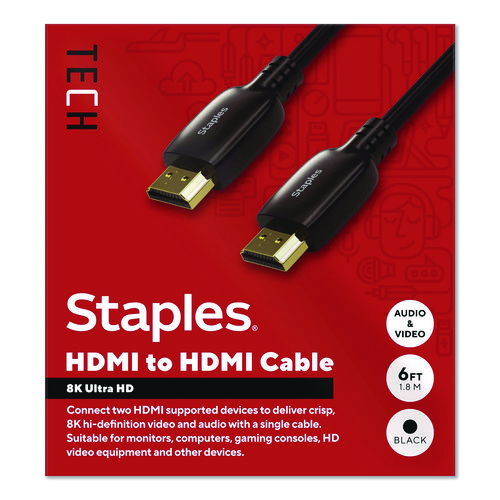 HDMI to HDMI Audio/Video Cable, 6 ft, Black