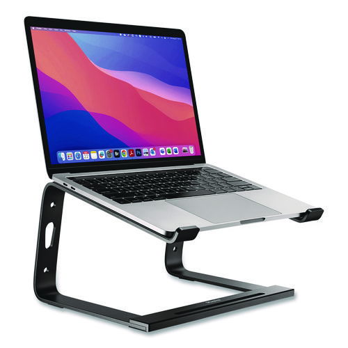 Aluminum Laptop Stand, 11.2" x 10.2" x 6.2", Black, Supports 11 lbs