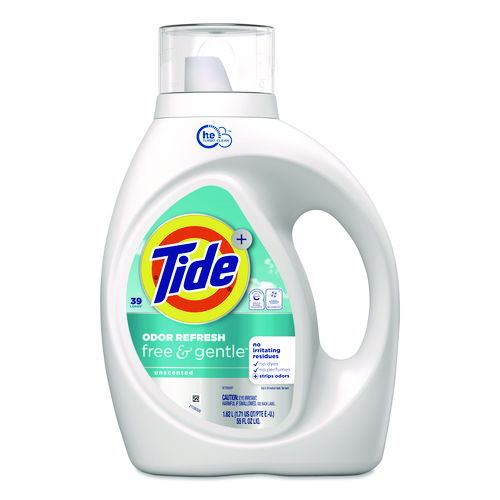 Free and Gentle Odor Refresh Liquid Laundry Detergent, 39 Loads, 55 oz Bottle, 4/Carton