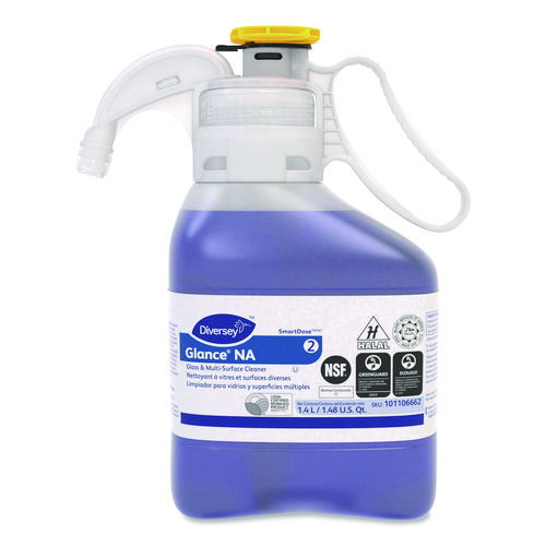 Glance NA Glass and Multi-Surface Cleaner SC, Unscented, 1.4 L SmartDose, 2/Carton
