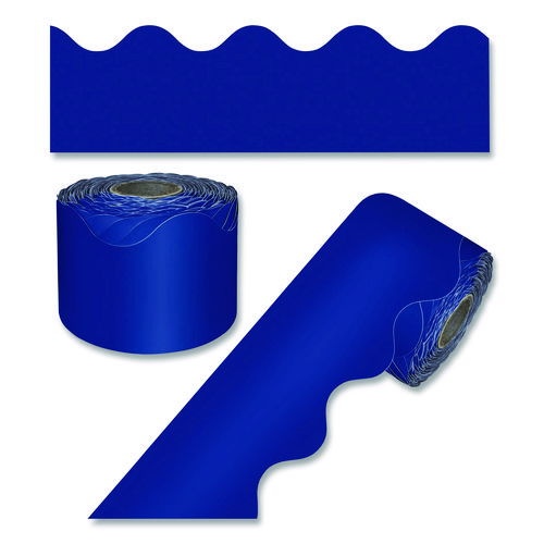 Rolled Scalloped Border, 2.25" x 65 ft, Navy